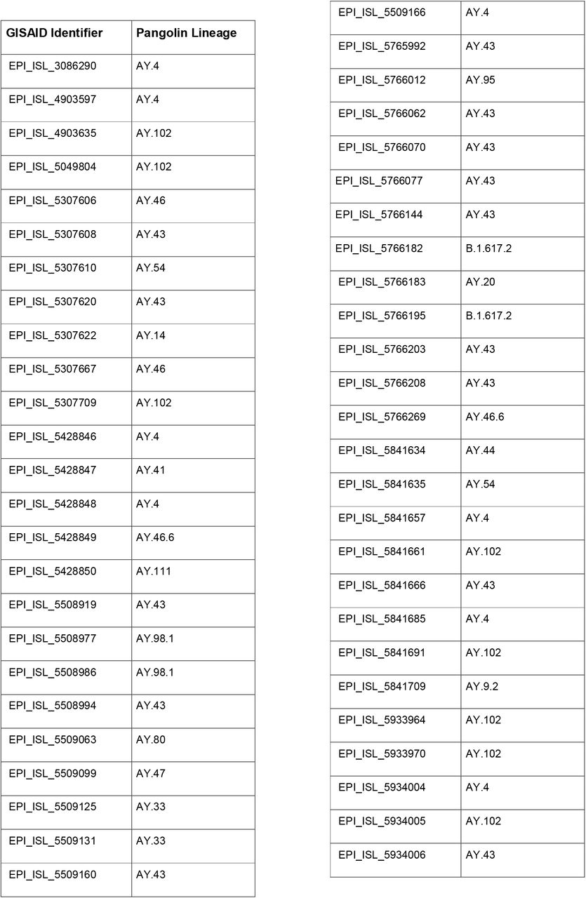 Accession numbers of used genomes in this analysis.