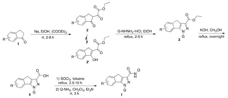 General synthetic route for the preparation of compounds I.
