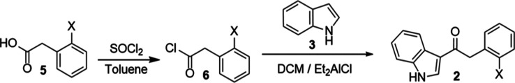 Synthesis of Compounds 2a–d; Atom X Denotes Halogen Substitution (X = F, Cl, Br, and I)