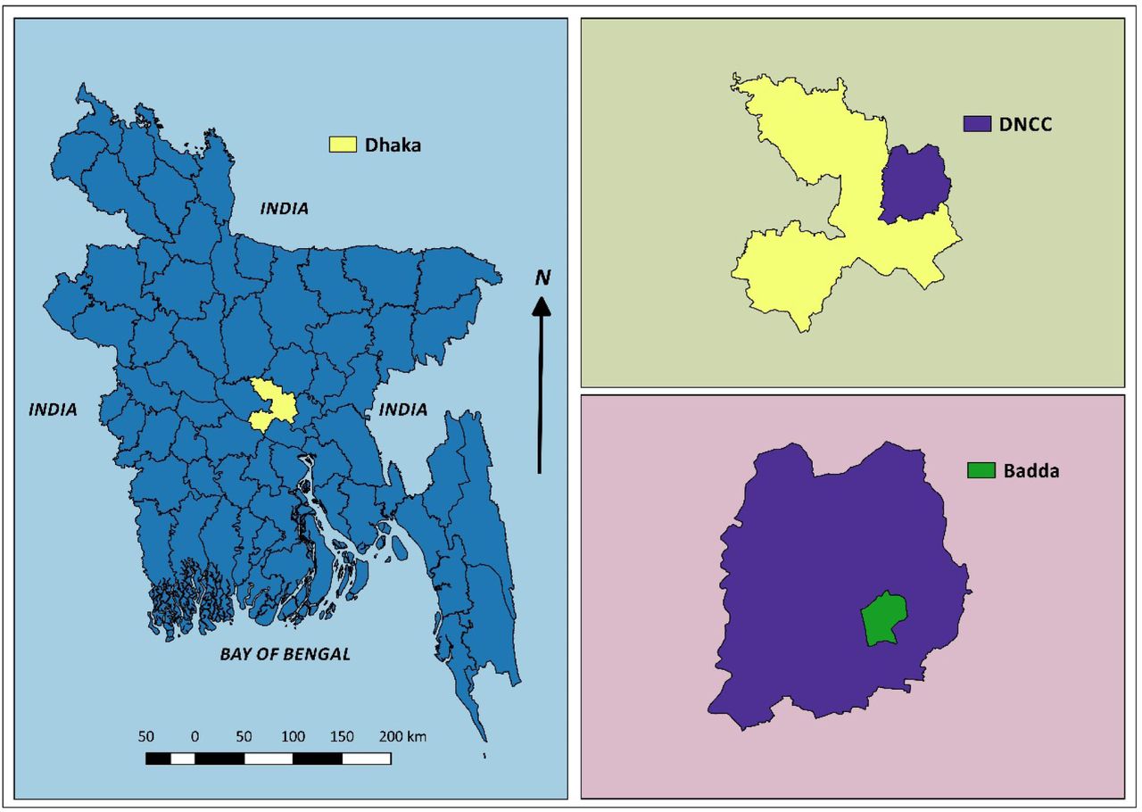 Area of the study on self-medication (SM) knowledge, practice and attitudes of urban residents of a selected neighborhood of Dhaka, Bangladesh in 2023