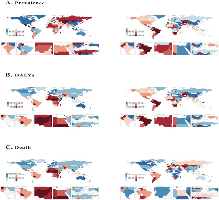 Global distribution and trends in congenital birth defects Prevalence, Disability-Adjusted Life Years (DALYs) and death from 1990 to 2021.