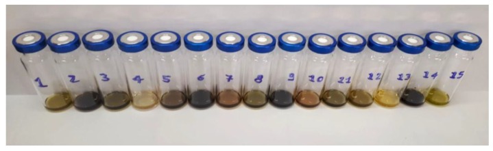 Different colors observed in CBD-based oil products.