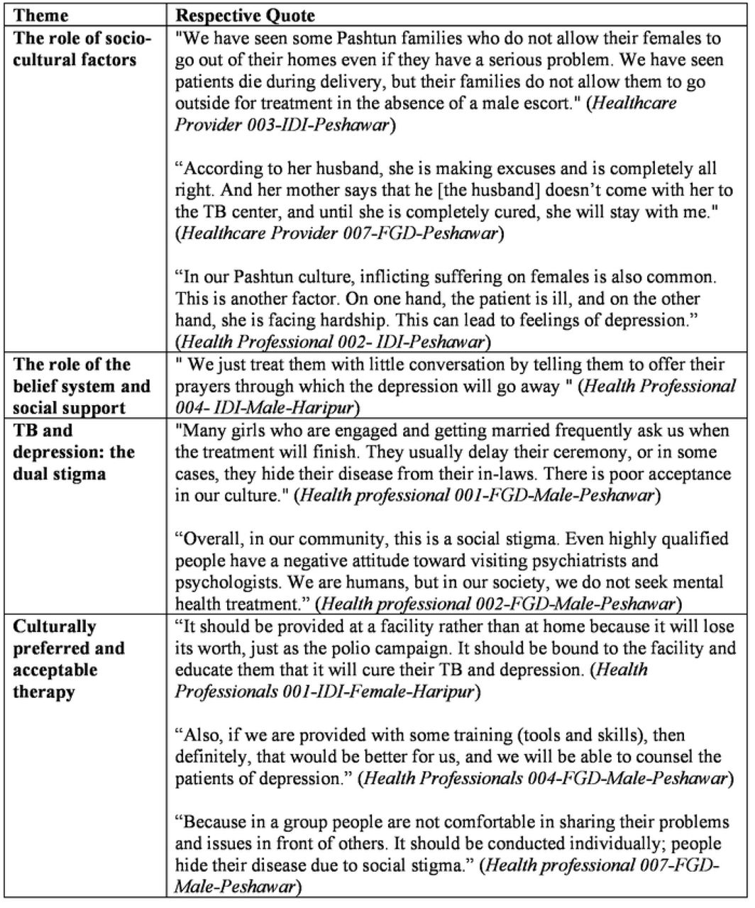 Views of healthcare providers