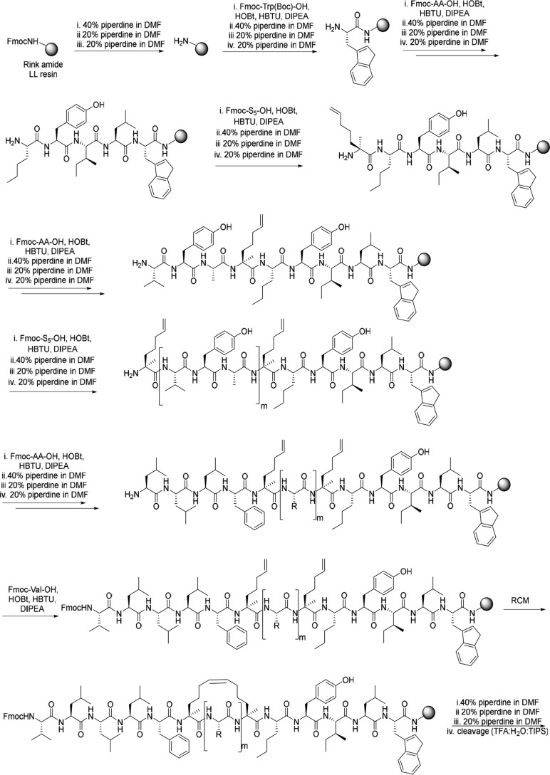 Synthesis of stapled peptide 8.