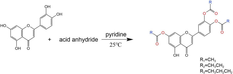 Synthesis roadmap of three substituted derivatives of luteolin.