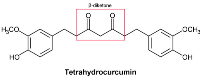 Structural formula of tetrahydrocurcumin.