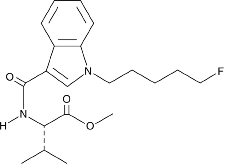 The chemical structure of the synthetic cannabinoid MMB-2201
