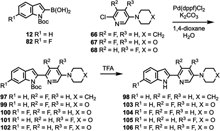 Synthesis of Compounds 98 and 103–106