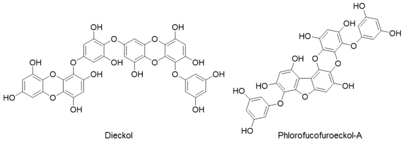 Chemical structures of dieckol and phlorofucofuroeckol-A.