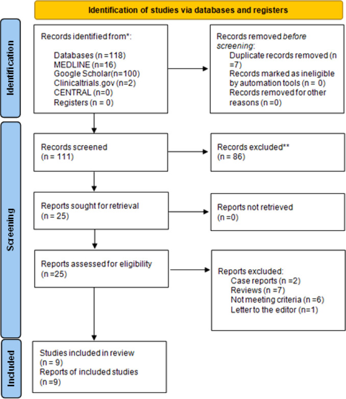 Flow diagram of the literature search