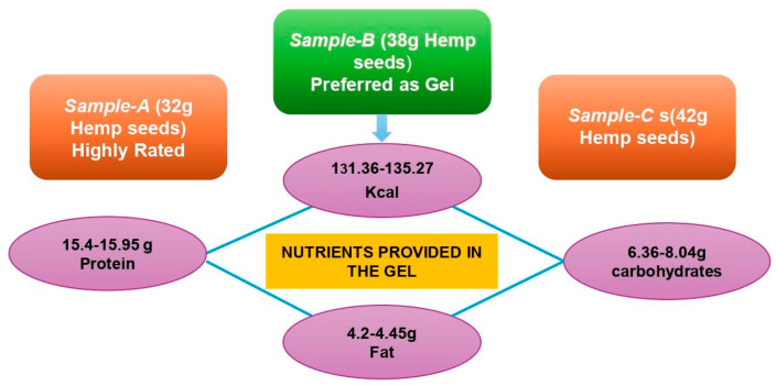 Carbohydrate–protein-rich sports gel nutrition profile (by author Vishal Gill, 2025).