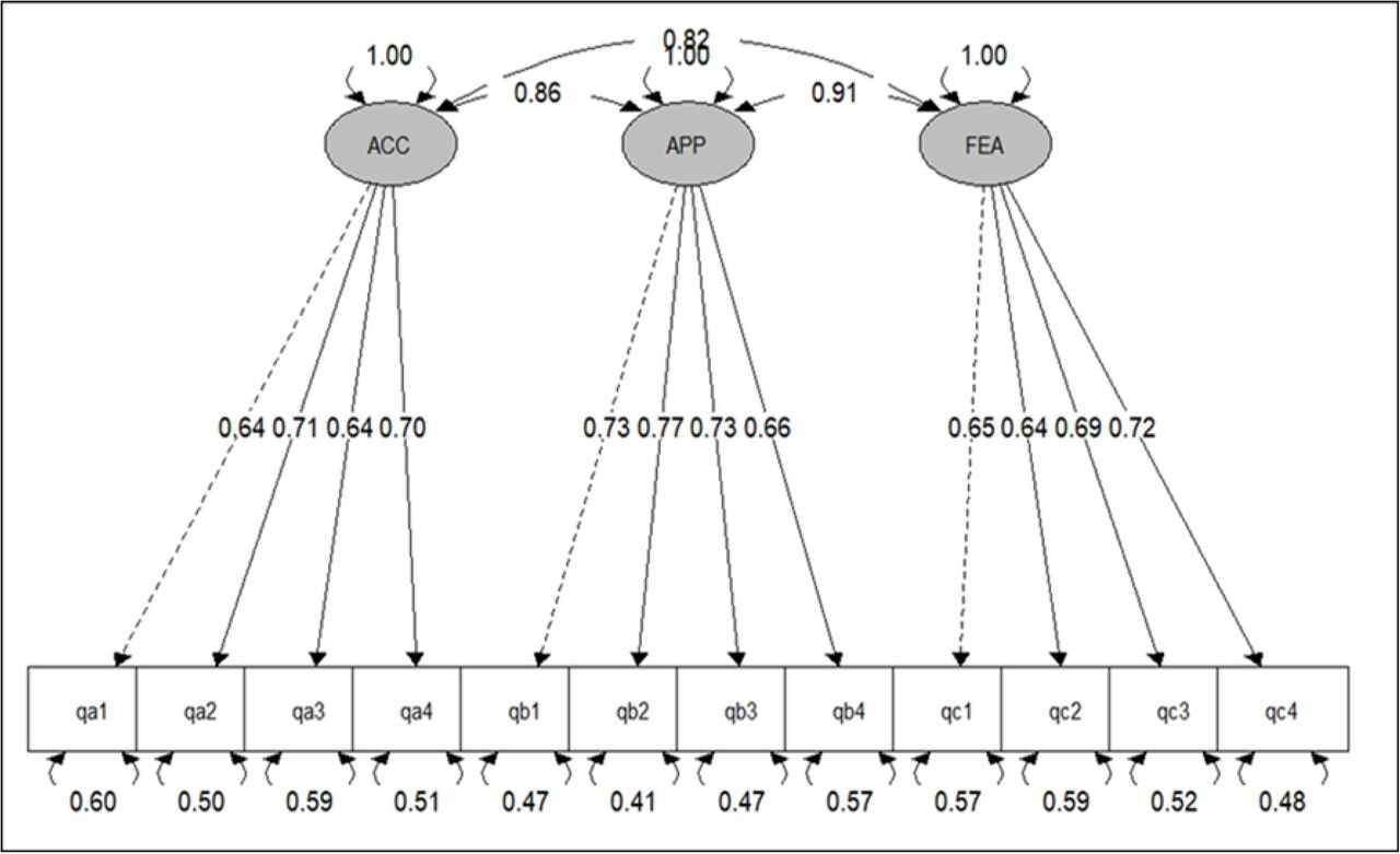 Structural equation modeling (SEM) of the FIM-AIM-IAM