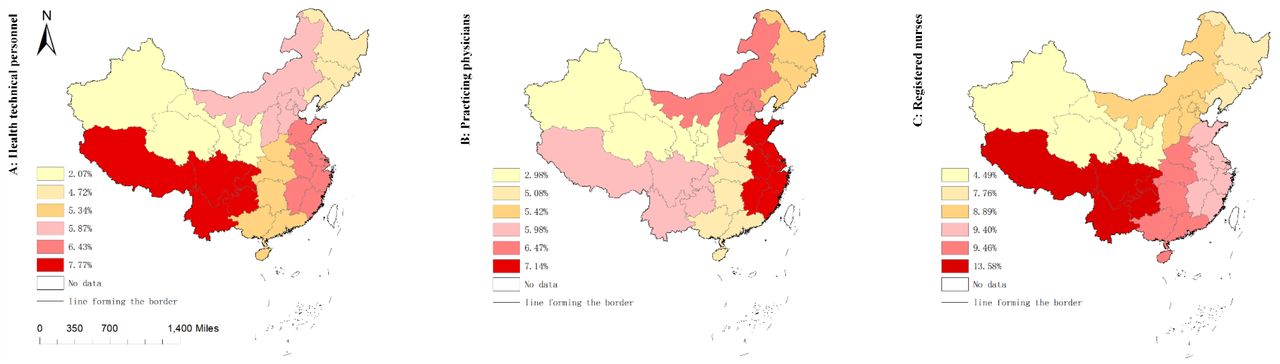 Projected average rate of growth of HR for PHC per 1,000 population from 2021 to 2030