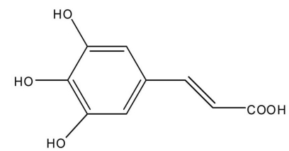 Chemical structure of 3,4,5-Trihydroxycinnamic acid (THC).