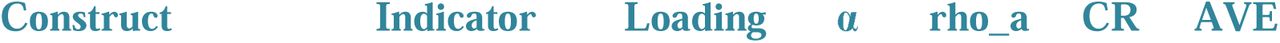 Measurement Model Results (Factor Loadings, Reliability, and Convergent Validity)