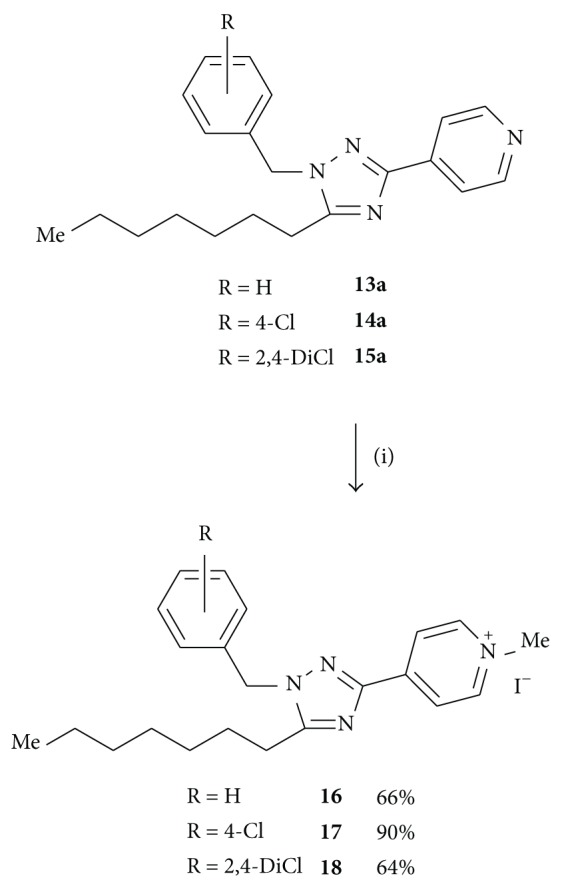 Reagents: (i) MeI (excess), CH2Cl2, rt.