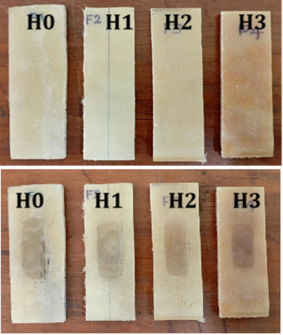 Specimens from 3-BAW test: (a) before and (b) after testing.