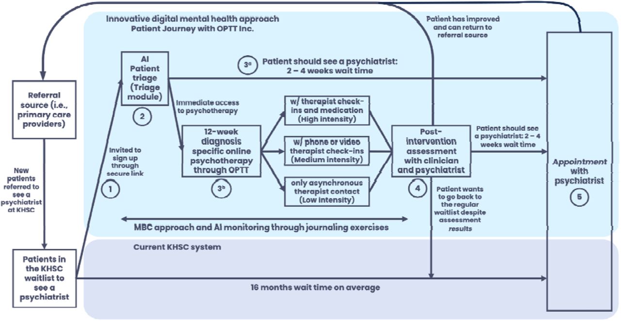 The participant journey from initial referral to psychiatric appointment.