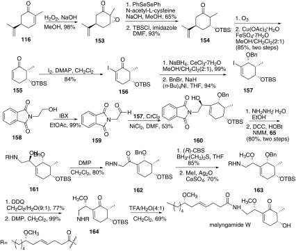 Synthesis of malyngamide W reported by Cao [65]