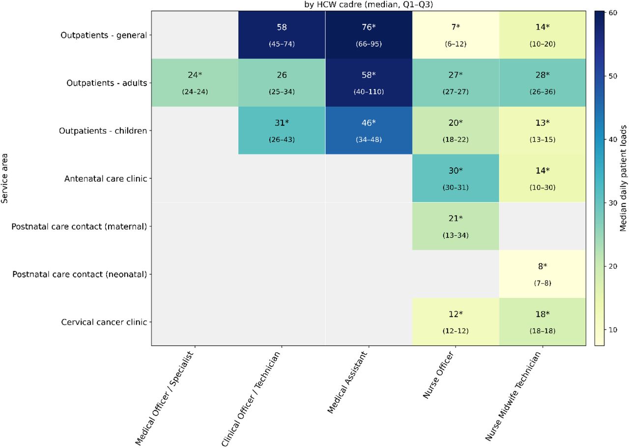 Daily patient loads: finer classifications for clinical and nursing staff and outpatient clinics